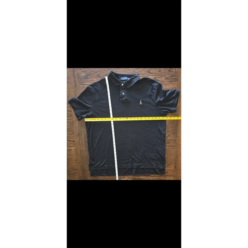 Polo Ralph Lauren Shirt Mens L Black Pima Soft Touch Classic Fit Polo XL